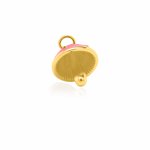 Sterling Silver Gold Vermeil Enamel 3D Mushroom Charm (P-1512)