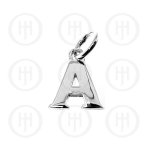 Silver Letter A Alphabet-Number Charm (P-1001-A)