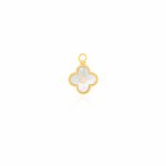 Sterling Silver Gold Vermeil Designer Inspired Vân Cleef CZ Clover Charm (P-1506)