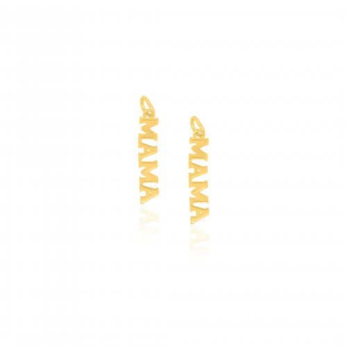 Sterling Silver Gold Vermeil MAMA Charm - Pack of 2 (P-1499)