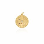 Sterling Silver Gold Vermeil Colour CZ Zodiac Charm (P-1497)