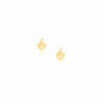 Sterling Silver Gold Vermeil Dainty CZ Puffy Heart Charm - Pack of 2 (P-1504)