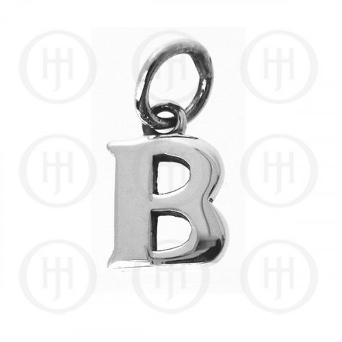 Silver Letter B Alphabet-Number Charm (P-1001-B)