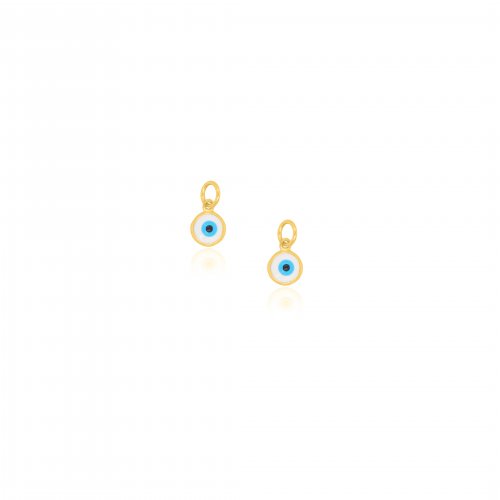 Sterling Silver Gold Vermeil Evil Eye Charm - Pack of 2 (P-1501)