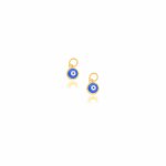 Sterling Silver Gold Vermeil Evil Eye Charm - Pack of 2 (P-1501)