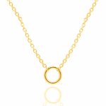 Sterling Silver Gold Vermeil Rolo 15mm Round Enhancer Necklace (N-1592)