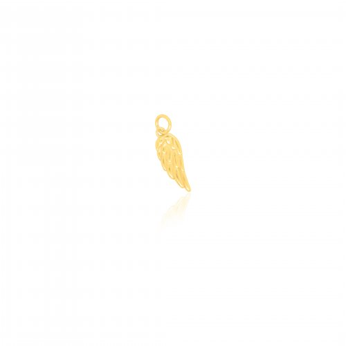 Sterling Silver Gold Vermeil Angel Wing Charm (P-1496)