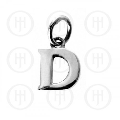 Silver Letter D Alphabet-Number Charm (P-1001-D)
