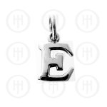 Silver Letter E Alphabet-Number Charm (P-1001-E)