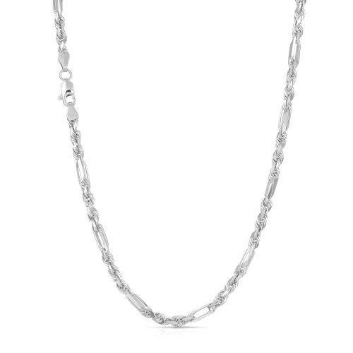 Sterling Silver Figaro Rope Chain 3.6mm (FROPE80)