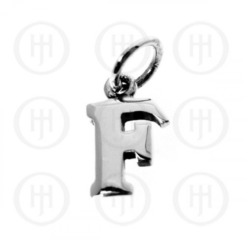 Silver Letter F Alphabet-Number Charm (P-1001-F)