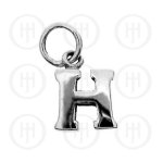 Silver Letter H Alphabet-Number Charm (P-1001-H)