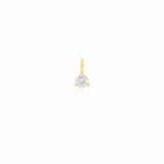 Sterling Silver Gold Vermeil 5mm CZ Birthstone Charm (P-1507)