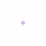 Sterling Silver Gold Vermeil 5mm CZ Birthstone Charm (P-1507)