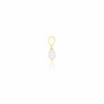 Sterling Silver Gold Vermeil Freshwater Pearl Charm- Pack of 2 (P-1498)