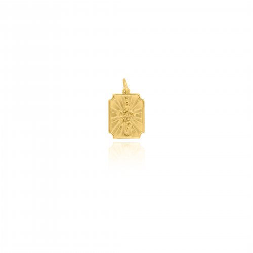 Sterling Silver Gold Vermeil Snake Medallion Charm (P-1508)