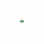 Sterling Silver Gold Vermeil Turquoise Evil Eye Charm (P-1509)