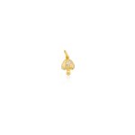 Sterling Silver Gold Vermeil CZ Puffy Mushroom Charm (P-1510)