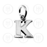Silver Letter K Alphabet-Number Charm (P-1001-K)