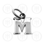 Silver Letter M Alphabet-Number Charm (P-1001-M)