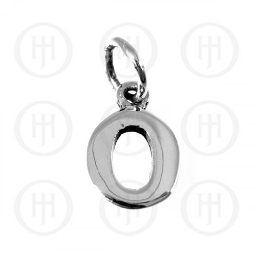 Silver Letter O  Alphabet-Number Charm (P-1001-O)