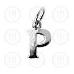 Silver Letter P Alphabet-Number Charm (P-1001-P)