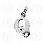 Silver Letter Q  Alphabet-Number Charm (P-1001-Q)