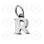 Silver Letter R Alphabet-Number Charm (P-1001-R)