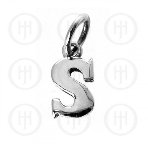 Silver Letter S  Alphabet-Number Charm (P-1001-S)