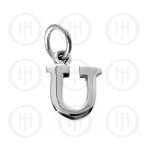 Silver Letter U  Alphabet-Number Charm (P-1001-U)