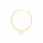 Sterling Silver Gold Vermeil Rolo 12mm Round Enhancer Bracelet (BR-1448)