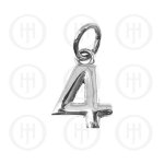Silver Alphabet-Number 4 Charm (P-1001-4)