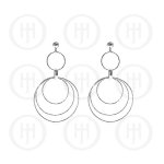 Silver Rhodium Plated Dangle Earrings (ER-1146)