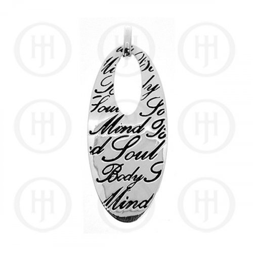 Sterling Silver Tiffany Inspired Body, Mind, Soul Inspirational Pendant (P-1044)