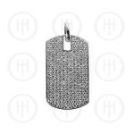 Silver CZ Dog-Tag Pendant (DT-105)