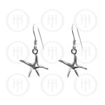 Plain Sterling Silver Starfish Dangle Earrings (ER-1061)