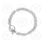 Silver Fancy Italian Toggle Bracelet and Necklace (TH-7)