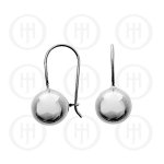 Silver French Wire Ball Earrings 12mm (ER-1021-12)