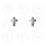 Silver Plain Stud Cross Earrings (ST-1051)