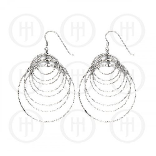 Silver Rhodium Plated Dangle Earrings (ER-1140)