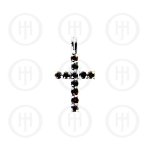 Silver Cubic Zirconia Religious Cross Pendant (CR-1019-G)