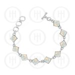 Silver Moonstone Gemstone Bracelet (BR-1021-MS)