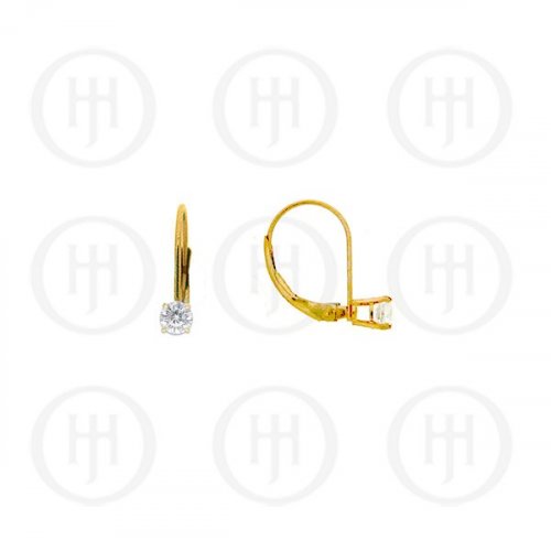 14K Gold Earrings Casting Leverback 4mm (G-CLB-4-14K)