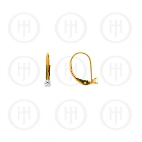 14K Gold Earrings Snap Leverback 3mm (G-SSLB-3-14K)