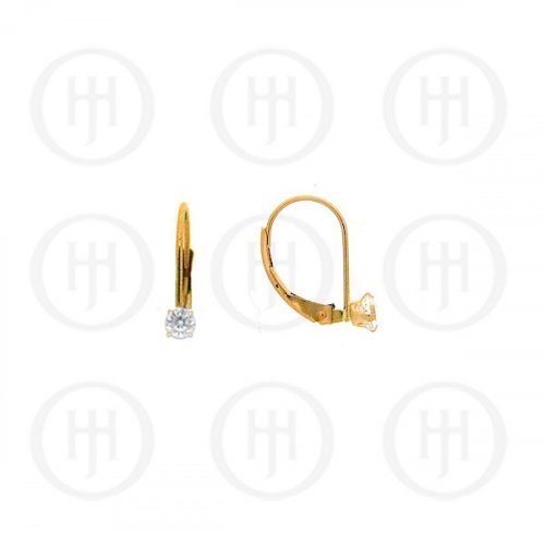 14K Gold Earrings Snap Leverback 4mm (G-SSLB-4-14K)