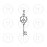 Silver Pendant Tiffany Inspired Key (P-1174)
