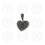 Silver Marcasite Heart Pendant (P-M-1164)