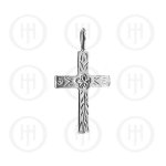 Silver Diamond Cut Religious Charm Cross (C3674)