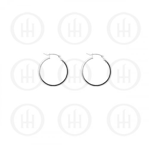 Plain Silver Tube Hoop Earrings 15mm (HP-250-15)