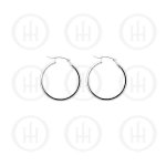 Plain Silver Tube Hoop Earrings 20mm (HP-250-20)